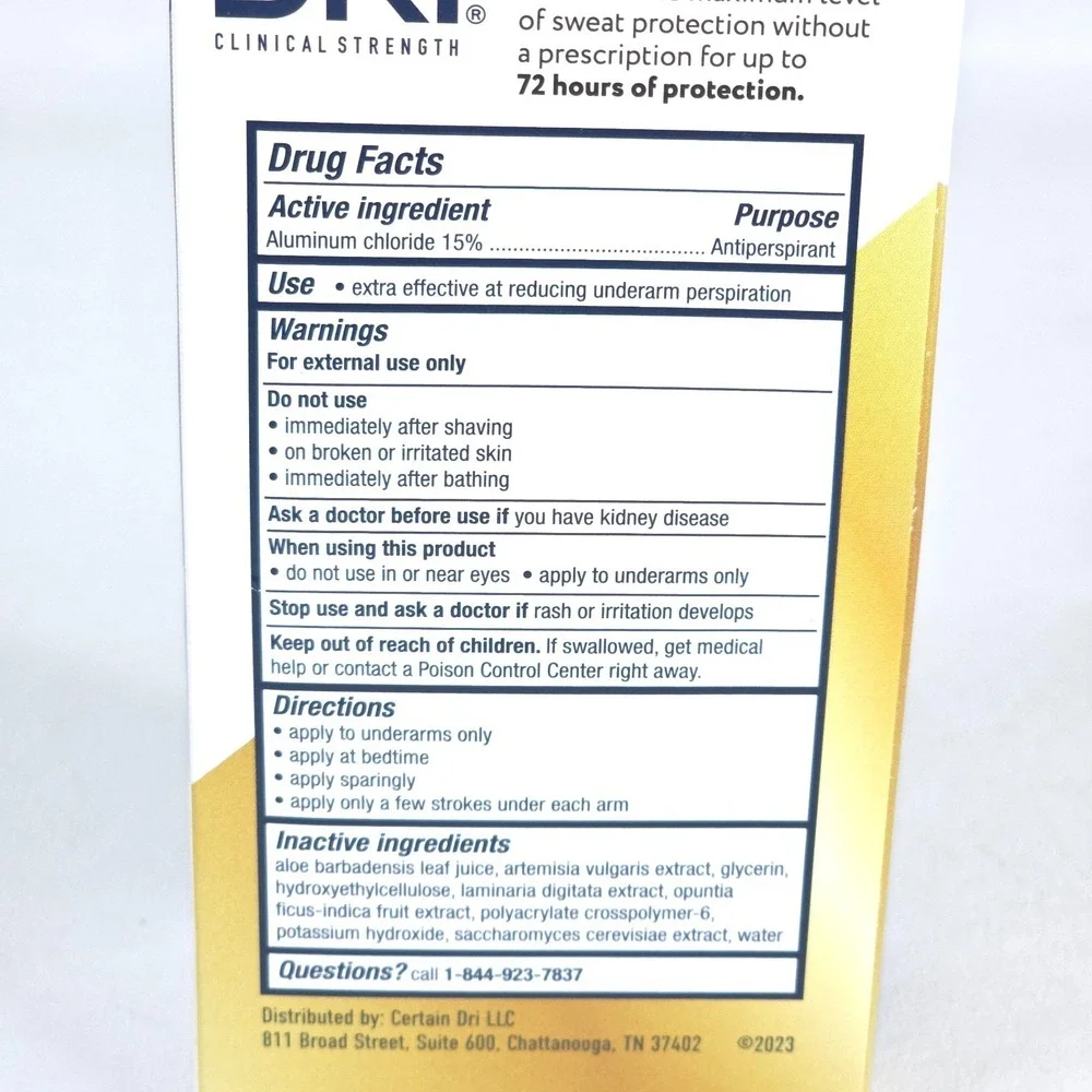 3 Pk Certain‎ Dri Clinical Strength Roll On Antiperspirant 1.2oz Hyperhidrosis